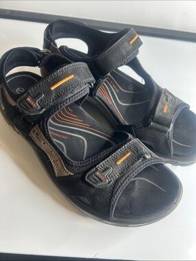 Ecco Off-road Yucatán Men's Black and Brown Leather Rugged Sandals 46